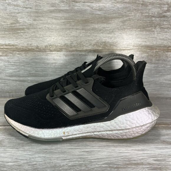 Adidas Women’s UltraBoost 21 Core Black Blue Oxide Athletic Sneakers Size 7 - Picture 1 of 10